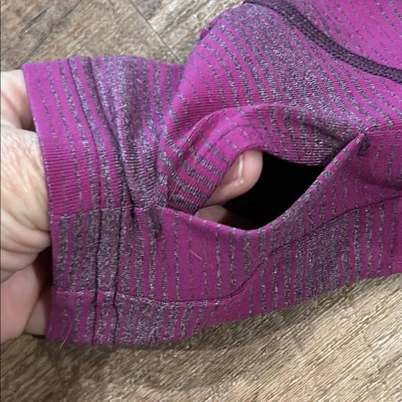 Title Nine Purple Striped Quarter-Zip Pullover - Picture 10 of 11